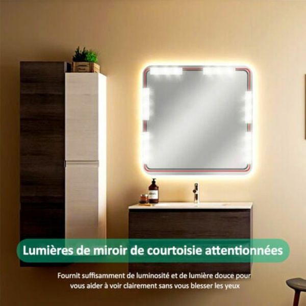 Led Makeup Spejl Lys Dæmpbar Touch Control Vanity Spejl Lys Lys Badeværelse Spejl Med Usb Kabel Led Strip Lys