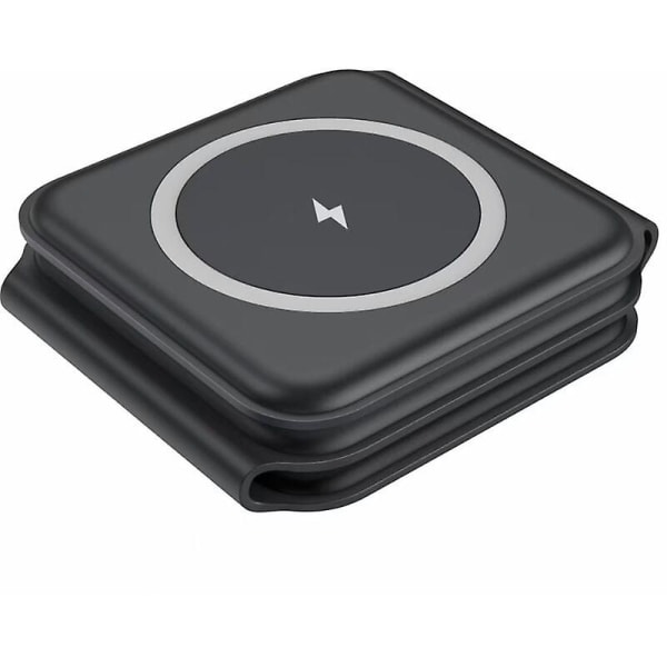 15w Apple Magsafe Magnetic 3 i 1 sammenleggbar trådløs lader Telefonholder Black Cisea