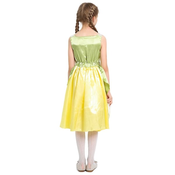 Prinsessan och grodan Tiana Cosplay Kostym Prinsessklänning 5-6 Years