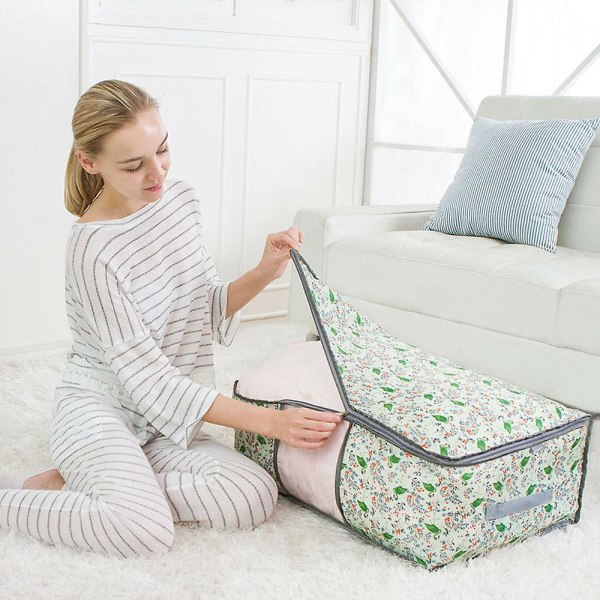 Quilt Organizer Väska Kläder Packpåse Förvaringsväska M green