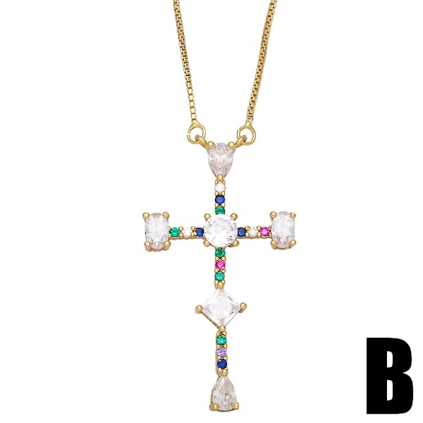 Halskjede Vintage Zircon Cross motesmykker Ac8877 A