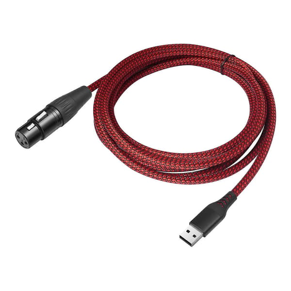 USB til XLR-adapterkabel – Plug-and-Play og høy kvalitet – for studioopptak med mikrofon 2M