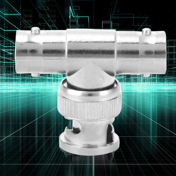 2 stk. 1-2 T-formet BNC-adapter, han til dobbelt hun-stiksplitter