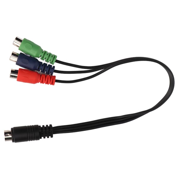 MINI DIN 9-pin hann til 3 RCA hunn RGB videoadapterkabel 30 cm