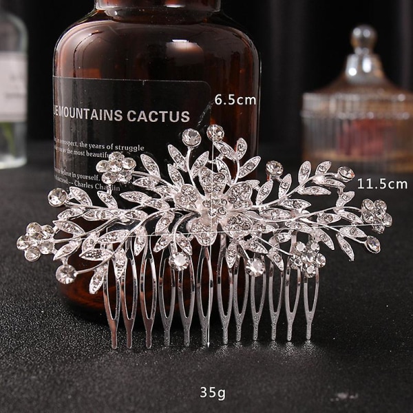 Rhinestone Hair Comb 10-tands Design Hår Side Kam Mode Skinnende legeret hårtilbehør til kvinder FS428