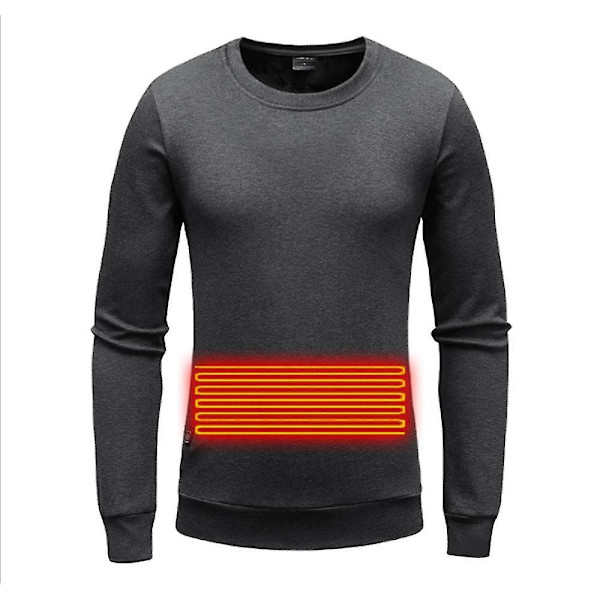 Elektrisk Opvarmet Sweater Usb Charging Termisk Undertøj M grey