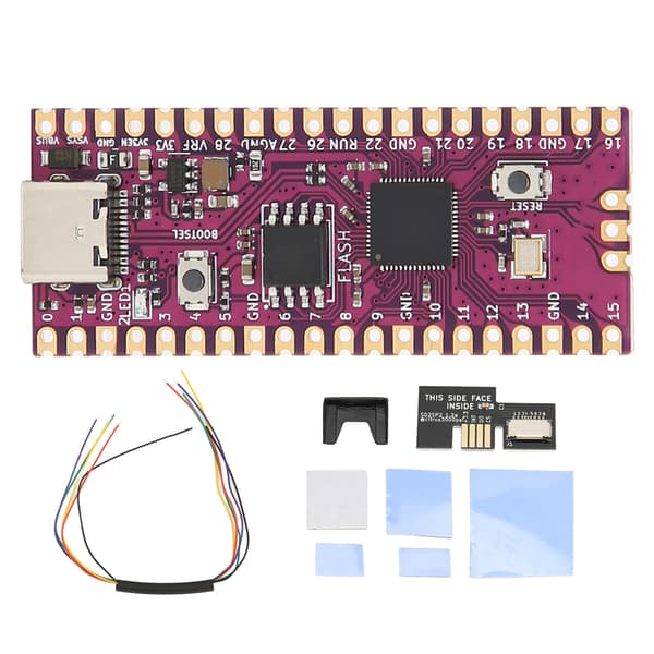 Raspberry Pi Dual Core ARM Cortex M0+ 264KB Mikrokontrollerikortti SD2SP2 SDLoad SDL -sovittimella, musta