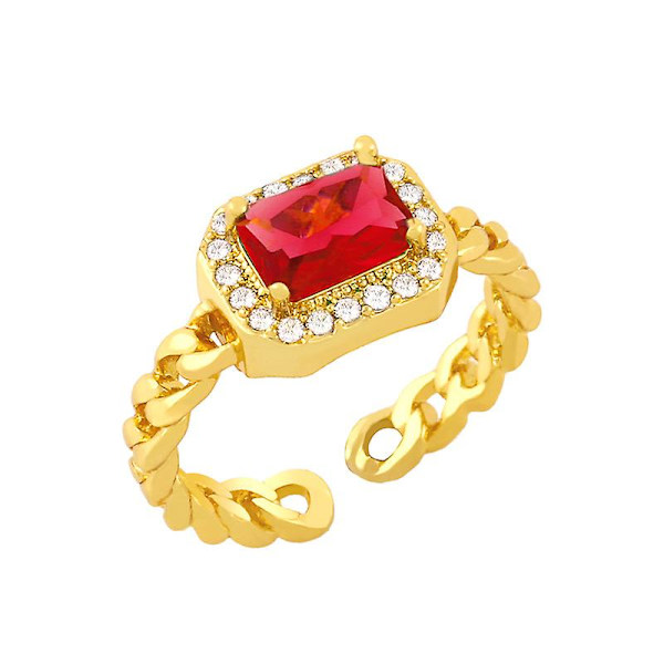 Ring Vintage Zircon Metallic Element Modesmycken Ac9501 Green