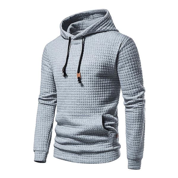 Herre Pullover Hettegenser Langermet Hettegenser Uformelle Hettegensere light grey XL