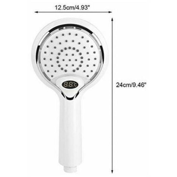 LED Dusjhode, LED Dusjhode Hånddusj, 3 farger Temperaturkontroll Dusjhode, Led Temperatur Dusjhode, Tem