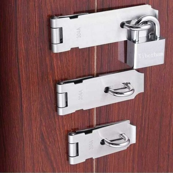 Hänglåshasp i rostfritt stål, Heavy Duty Hasp och häftklammer med skruvar, dörrlås, grindlås, skjul, hänglås 4 tum