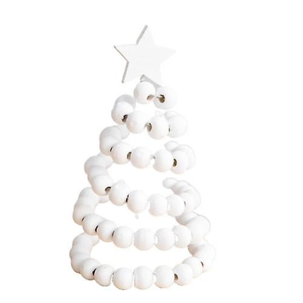 Trä julgran bordsskiva prydnader White