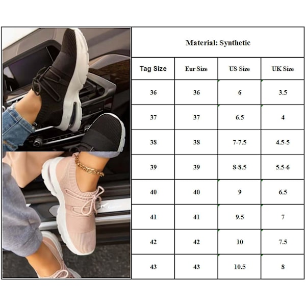 Dam Jogging Sport Sneakers Sneakers Sock Skor Black 41