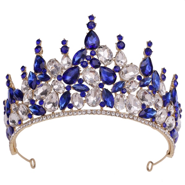 Princess Crown -pääpanta, jossa on pyöreä koukku Hieno pääpantapuku naisille Blue