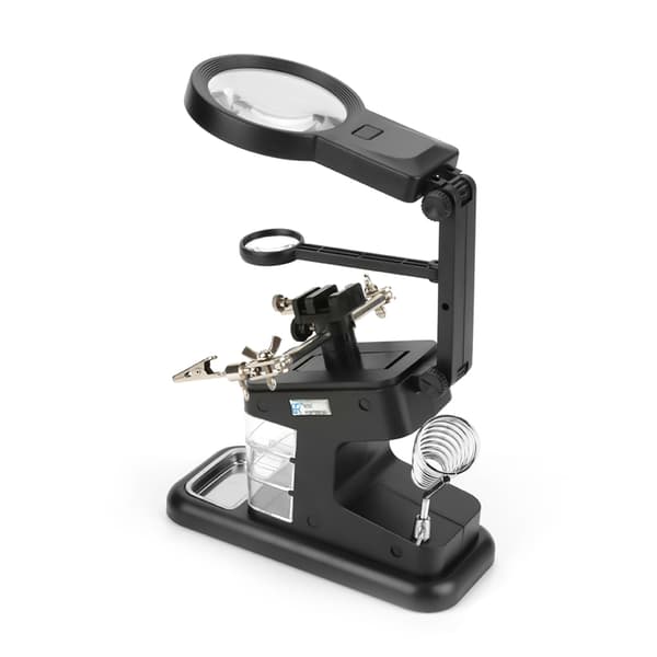 USB-loddestation med forstørrelsesglas og LED-lys, sort 149