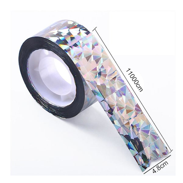 Fugleskræmmebånd Bånd Laser Fuglekontrol Hold fugle væk fra havehuse, træer, svømmebassiner Width 4.8cm*Length 110m Floral