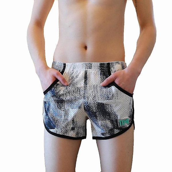 Män Mesh Boxer Lösa Lounge Trosor Underkläder White M
