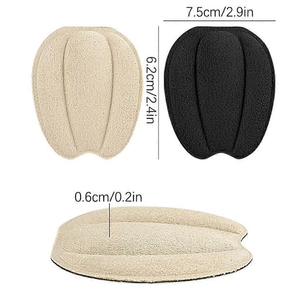 [qg]Sko hælpuder Bløde åndbare sko hælpuder til sko, der er for store, sorte Black 2 Pairs
