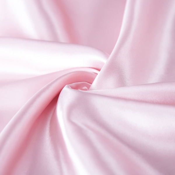 Satengputetrekk for hår og hud, 2-pakning - Putevar i standardstørrelse - satengputetrekk med konvoluttlukking 20 x 29 Pink