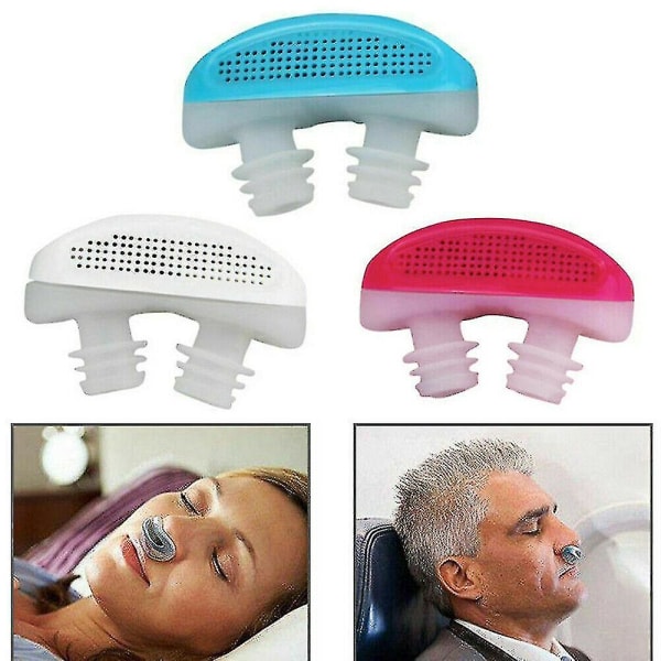 Micro Cpap Anti Snoring Elektronisk Enhed Til Søvn Apnø Stop Snore Aid Stopper Aid Stopper Air Purifier Filter blue