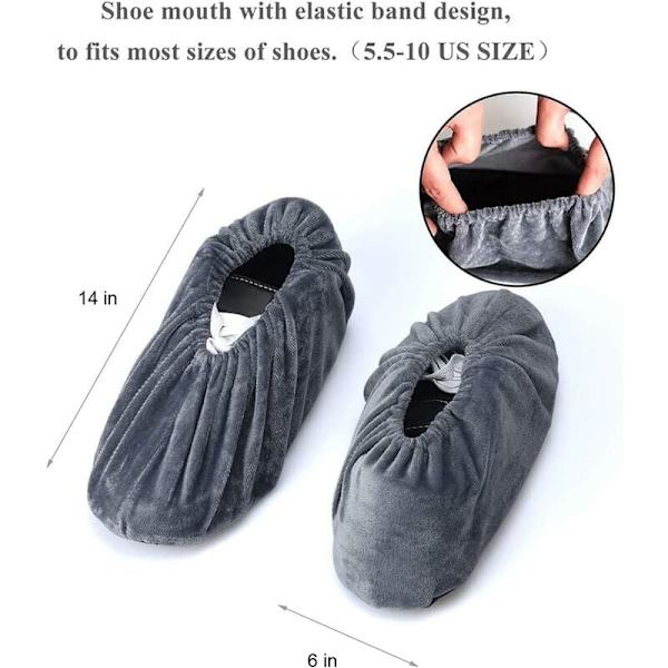 Voksen tilfældig farve 38-42 one size med skridsikker bund 3 par (6 styk) 2 styk flannel skobetræk husholdnings indendørs vaskbart stof,