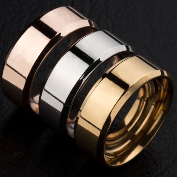 1 Stk Ring Unisex Rustfrit Stål Spejl Letvægts Fingerring Til Bryllup Black US 6