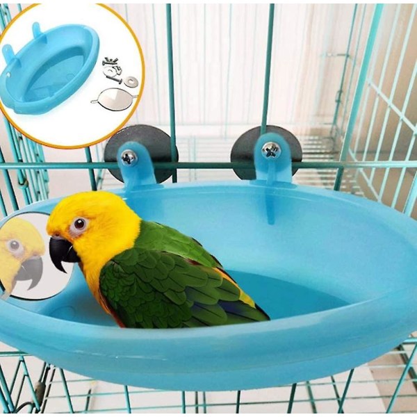 Papegøjebadekar med spejl - Fugleburtilbehør - Brusekabine - Fuglebur - Fugleburlegetøj