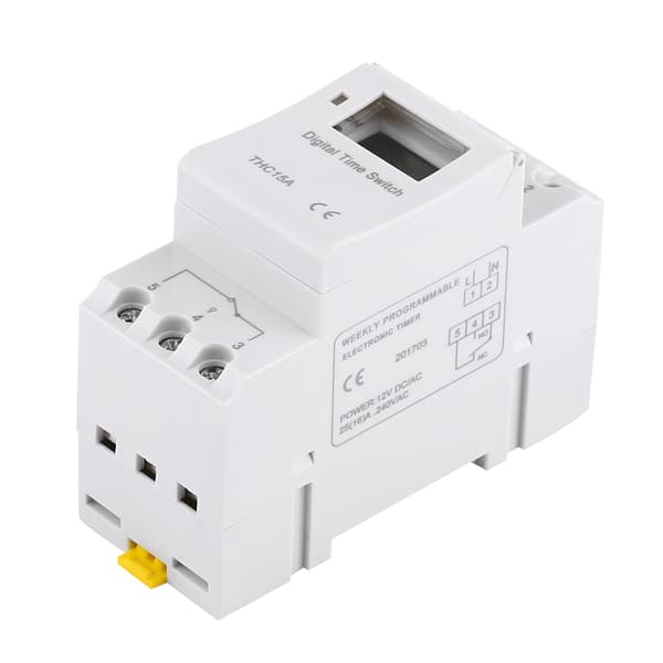 Ukentlig Programmerbar LCD Elektronisk Relé Timer Bryter 16 På 8 Av AC DC 12V