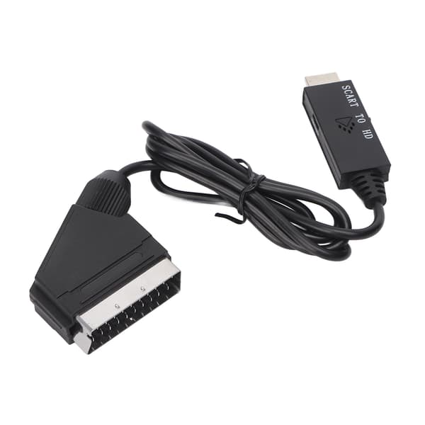 SCART til HDMI Adapter 720P 1080P Bryterbar Full HD Videokonverter for Xbox DVD Dekoderboks