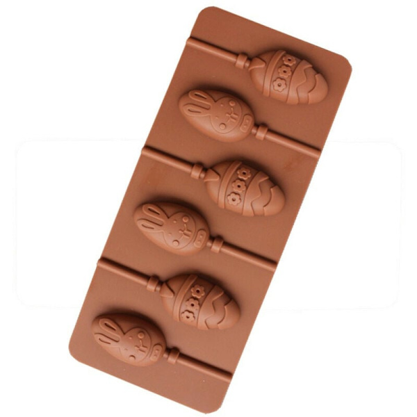 Påskeæg Kanin Silikoneform Chokoladeform Lollipopform