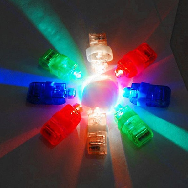 8 Farver/sæt Led Laser Finger Ring Lys