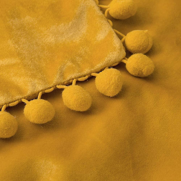 Paket med 2 Sammets-kuddfodral Pompom Dekorativa örngott Solida mjuka kuddfodral Med Poms Fyrkantig För Soffa Soffa Sovrum Bil 18x18tum Da 24 x24 Gold