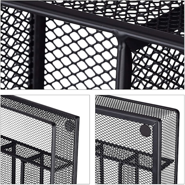 Ruokailuvälinetarjotin Mesh Teräs Metalliruokailuvälinelaatikko Ruokailuvälinetarjotin Kxlxd: 5 x 23,5 x 31,7 cm, musta