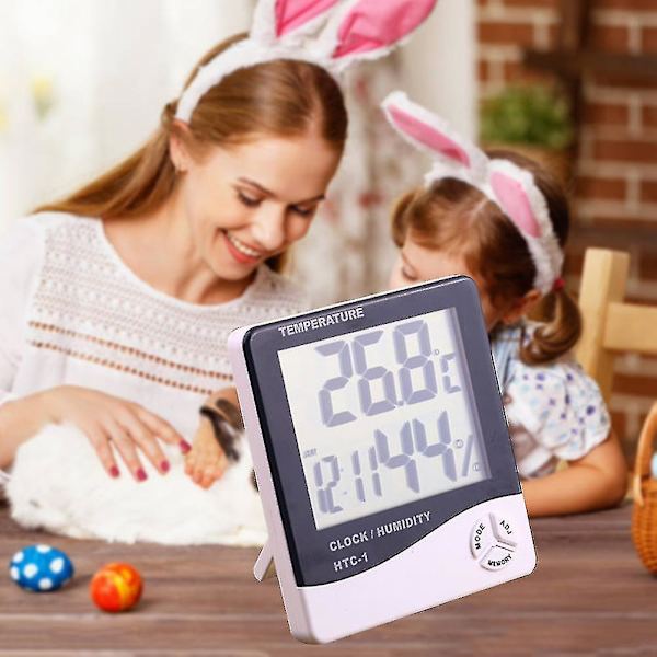 Elektronisk LCD Humidometer Temperaturmätare Hem Desktop Hygrometer Termometer Fuktmätare Papper Fuktighetsmätare