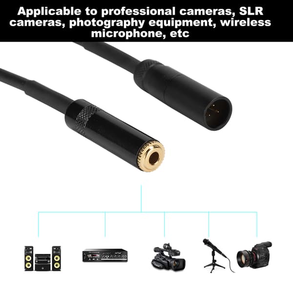 3,5 mm hun til mini XLR han lydadapterkabel 0,3 m til kamerafotoudstyr
