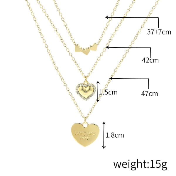 Halsband Hjärta Metallic Element Modesmycken B1523 N2203-3