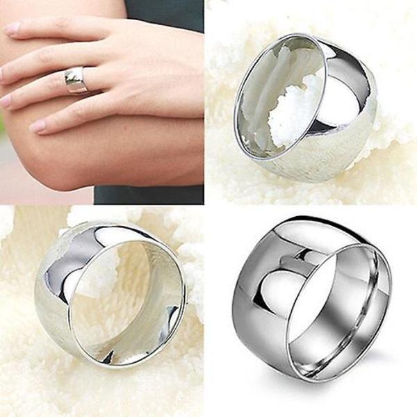 Mænd Kvinder Titanium Rustfrit Stål Band Ring Bryllup Engagement Lover smykker Black 9