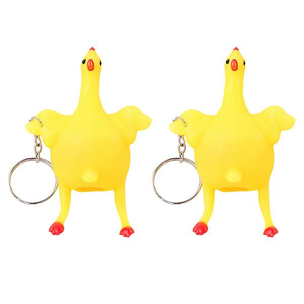 10 st Weird Chicken Key Chain Prank Tools For Trick Pressure Reliese