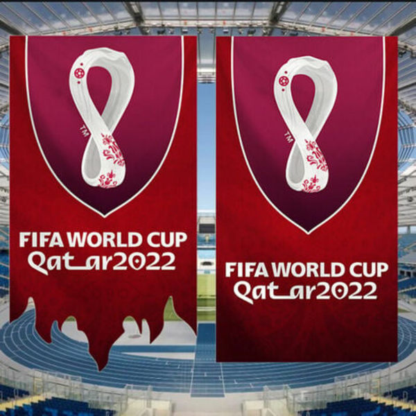 Pieces, Qatar-VM 2022 Emblem Flagghengende flaggstangdekorasjon