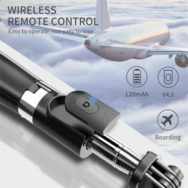 Bluetooth Selfie Stick, 3 i 1 Selfie Stick Stativ Bluetooth Selfie Stick Udtrækkelig Teleskopisk Justerbar Monopod med