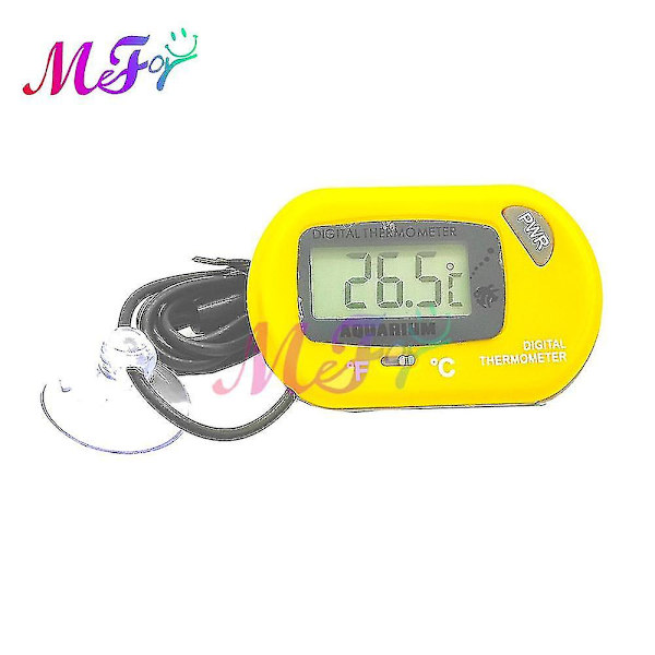 -50 + 70 Digital Aquarium Fish Tank Termometer med sugekopp Temperatursensor Meter Tester Termometer Måling Yellow