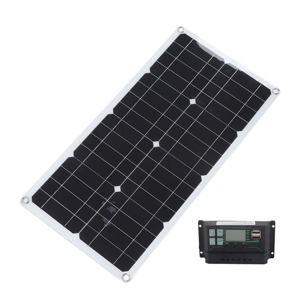 250W Monokrystallinsk Solpanel Kit 10A Ladecontroller Dobbelte USB-porte RV Bil Båd Batteriopladning