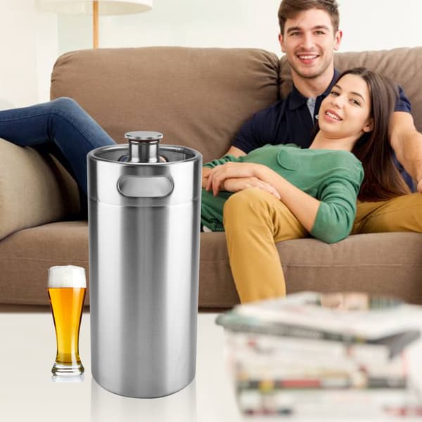 Mini Øltønde i Rustfrit Stål med Spirallåg 3,6L