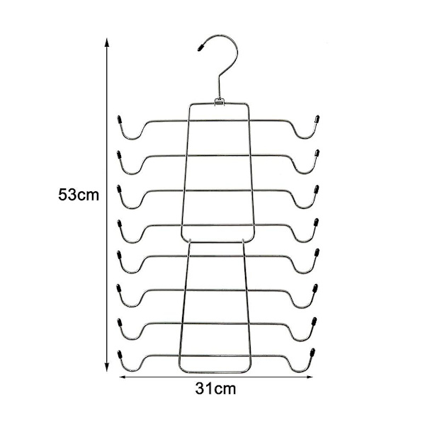 Piao Tank Tops Ripustin Metalli Taittuva Tilaa Säästävä Ripustin Kaappi Organizer Topit, Cami, Rintaliivit, Uimapuvut, Vyöt, Solmiot Black