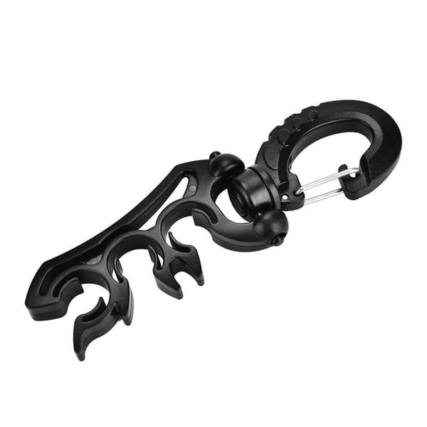Keep Diving Undervands Plastik Dobbelt BCD Slangeholder med Clip Spænde Krog Sort