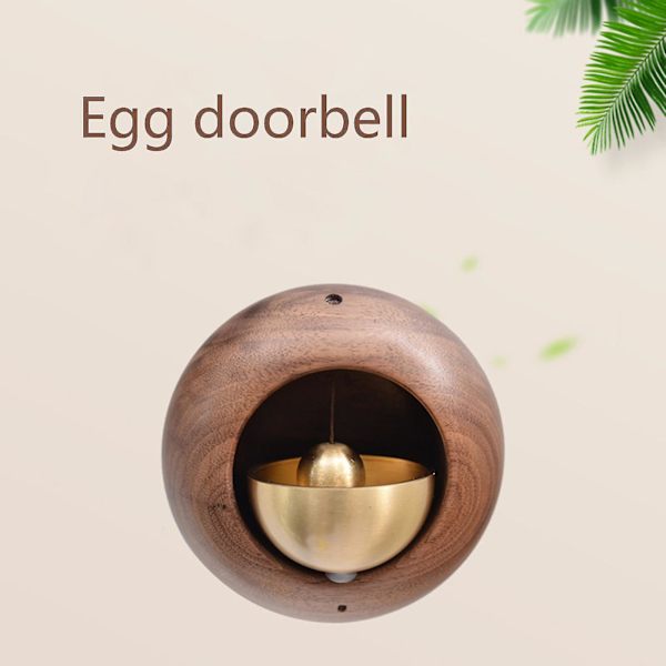 Magneettinen ovikello sisäkäyttöön, massiivipuinen tuulikello Helposti asennettava puutarha Black walnut-Standard