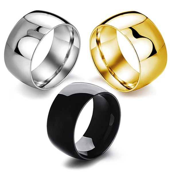 Män Kvinnor Kortfattad Titan stålband Ring Bröllop Engagemang Lover Smycken Golden US 7