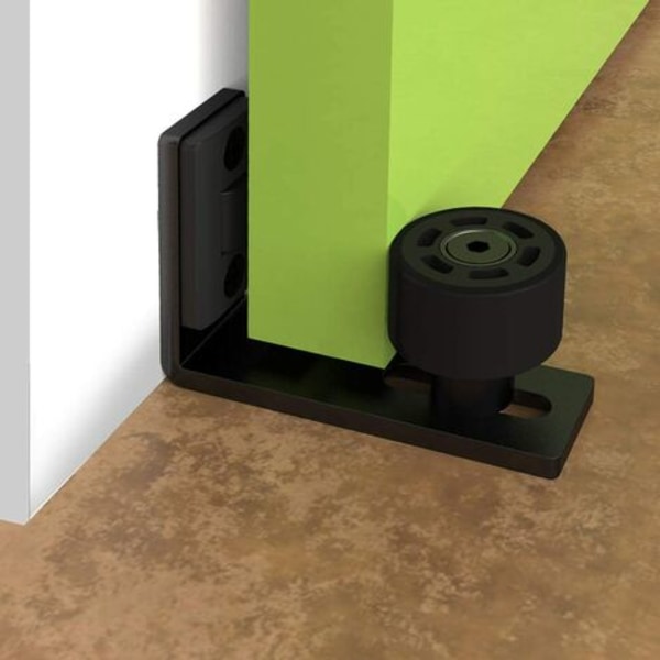 Säädettävä lattiaohjain seinä-/ovipohjaohjain liukupuiselle ovelle, musta
