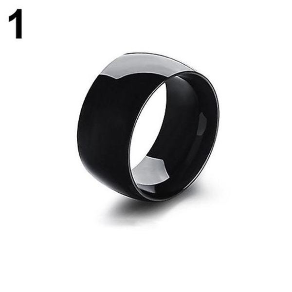 Män Kvinnor Titan rostfritt stål Band Ring Bröllop Engagement Lover Smycken Black 9