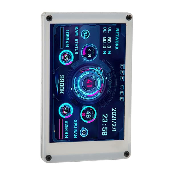 3,5-tums PC-temperaturövervakare Dubbel USB-sensorpaneldisplay för AIDA64 CPU GPU RAM HDD-dataövervakare Kompatibel med Raspberry Pi och Linux